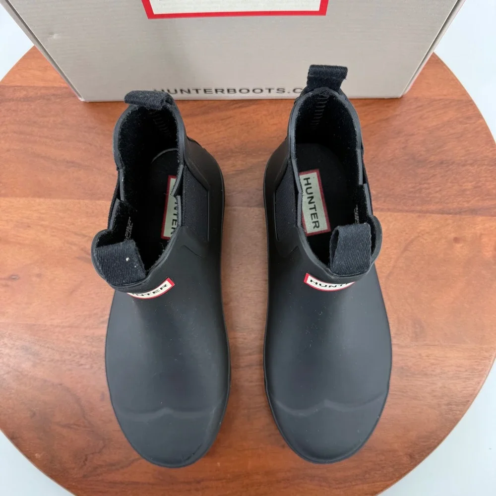 Hunter Big Kid Original Chelsea Black Waterproof Rubber Rain Boots HJS6000RMA 2M